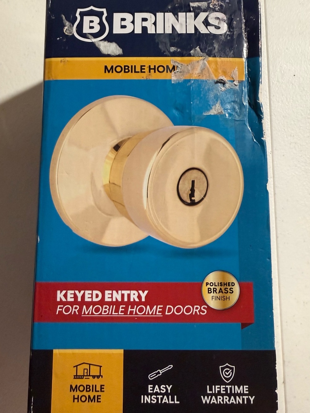Brinks Blue and White Lock Packaging Box